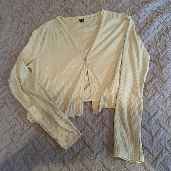 Drawstring knot ruched cami top & leggings set with cardigan - Picture 6 of 6